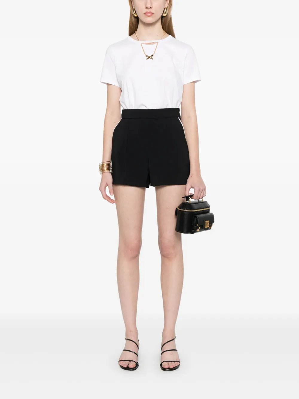Piped-Trim Crepe Shorts