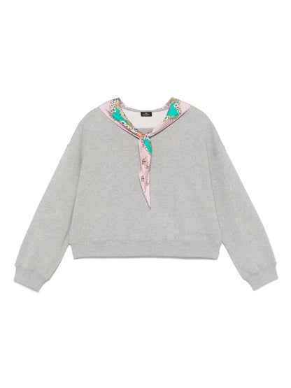 Scarf-Detailed Sweatshirt