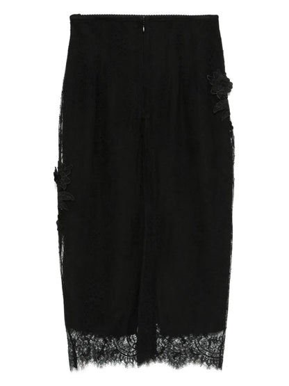 Rose-Embroidered Skirt