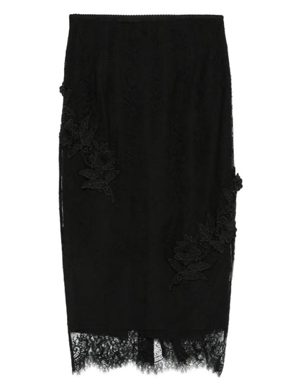 Rose-Embroidered Skirt