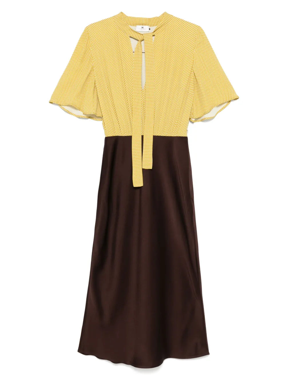 Polka-Dot Georgette Midi Dress