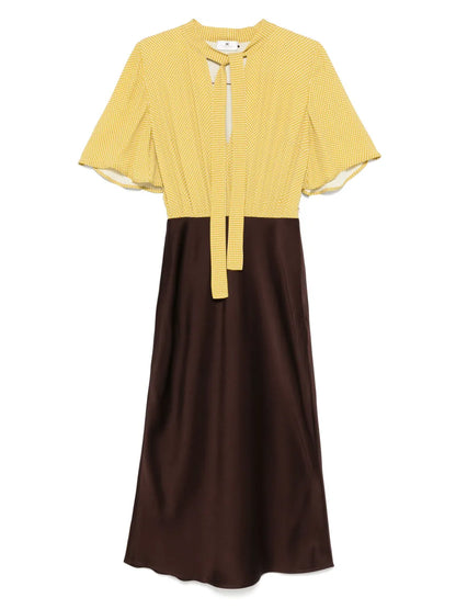 Polka-Dot Georgette Midi Dress