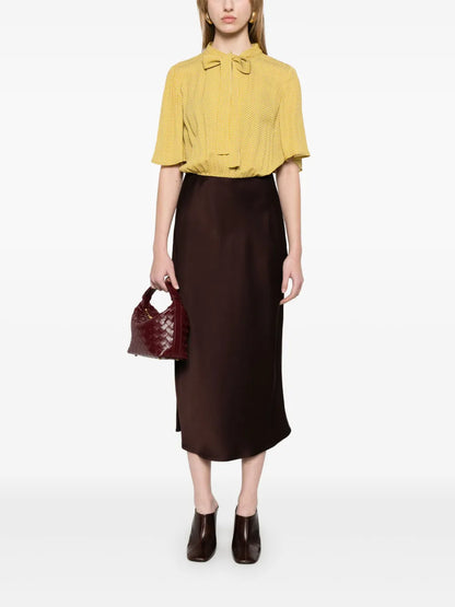 Polka-Dot Georgette Midi Dress