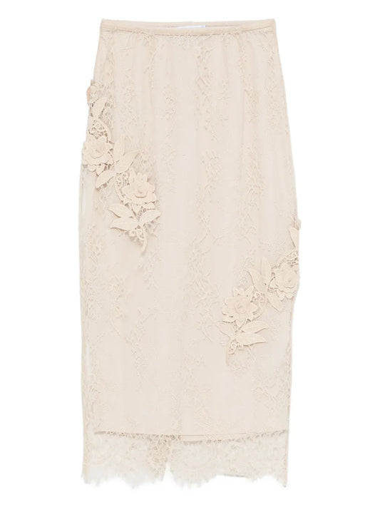 Rose-Embroidered Skirt