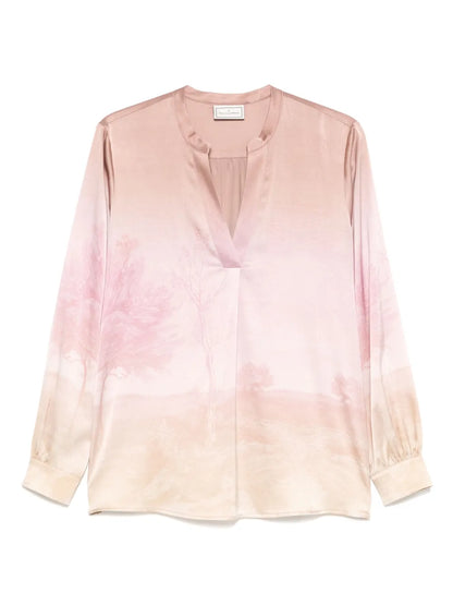 Illustration-Print Blouse