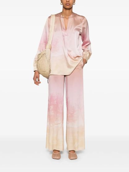 Illustration-Print Blouse
