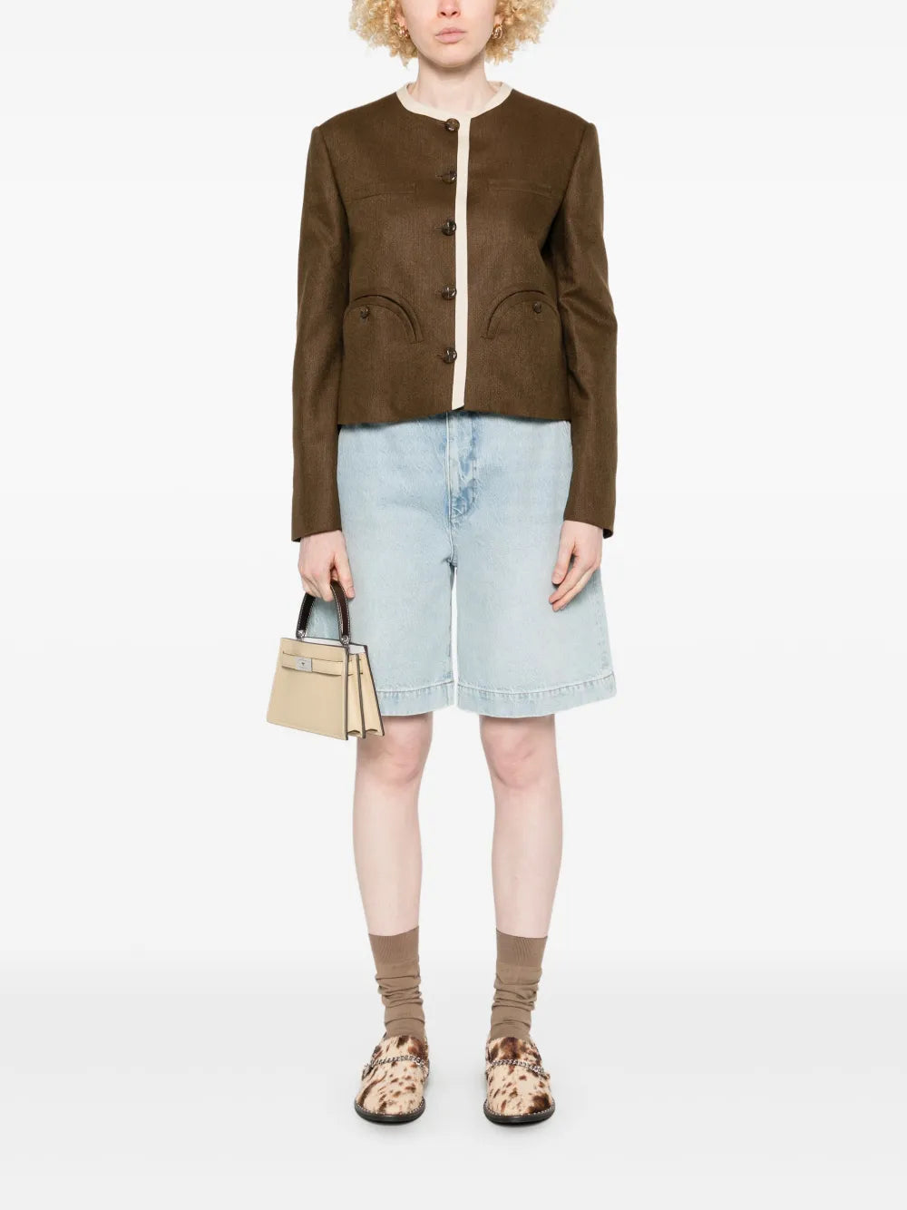 Contrast-Trim Jacket