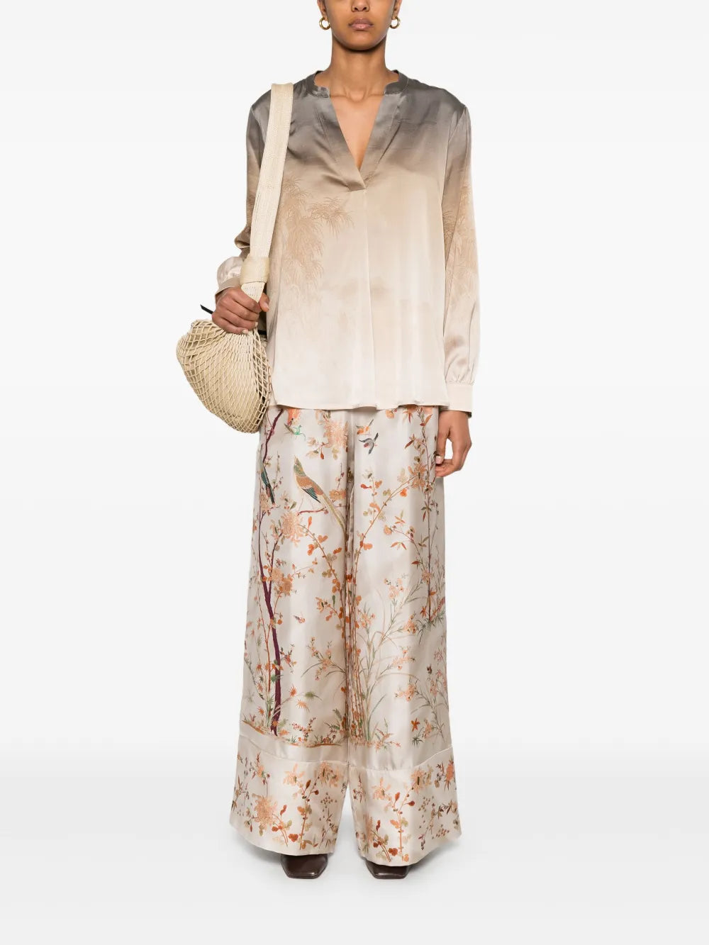 Illustration-Print Trousers