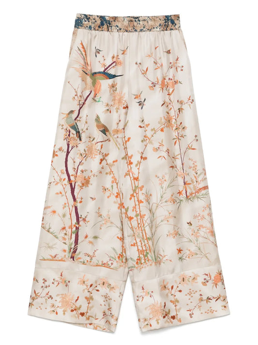 Illustration-Print Trousers