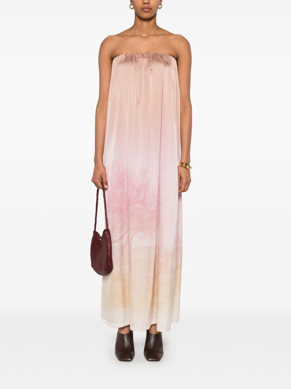 Illustration-Print Maxi Dress