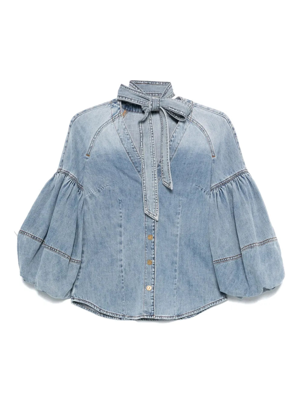 Tied Denim Blouse