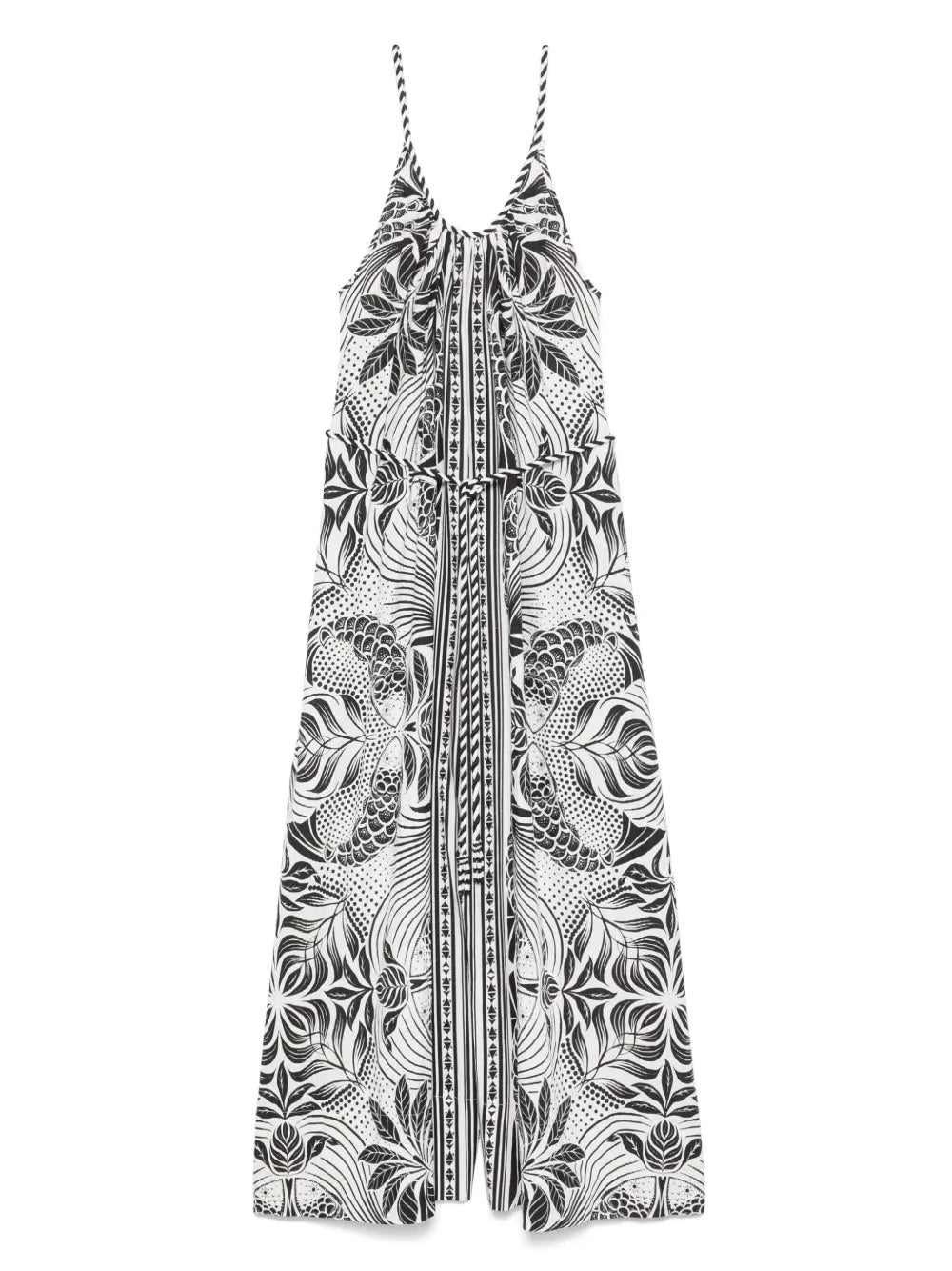 Monochrome Elegance Scarf Jumpsuit