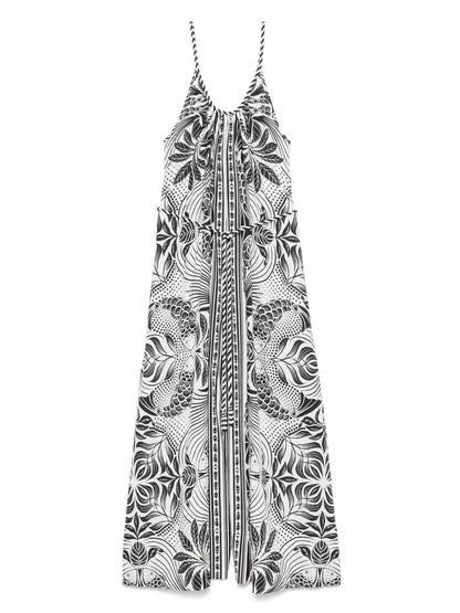 Monochrome Elegance Scarf Jumpsuit