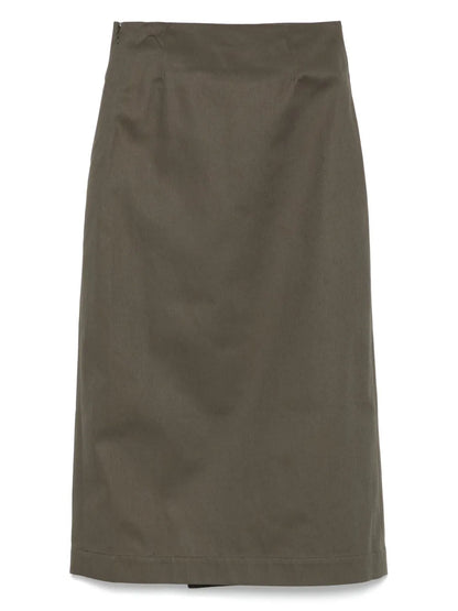 Twill-Weave Midi Skirt