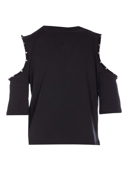Cold-Shoulder Embellished Top