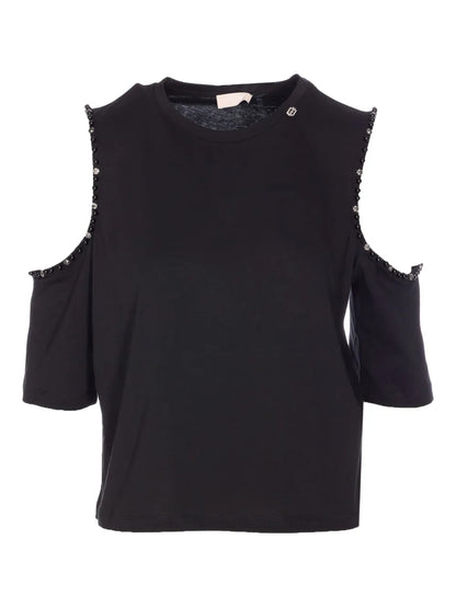 Cold-Shoulder Embellished Top