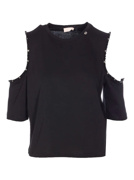 Cold-Shoulder Embellished Top