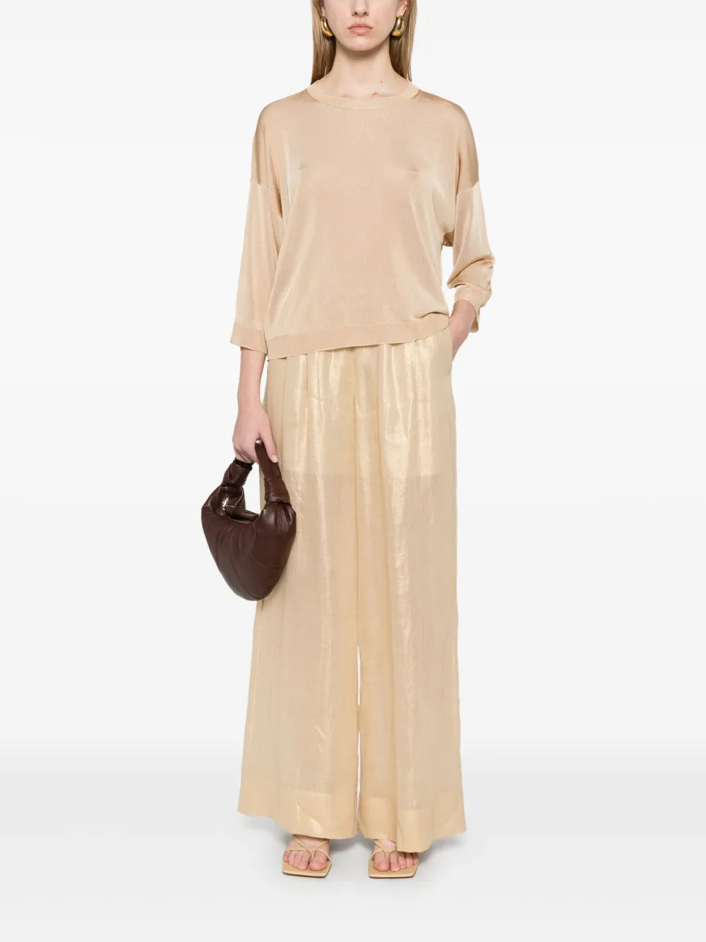 Lurex Wide-Leg Trousers