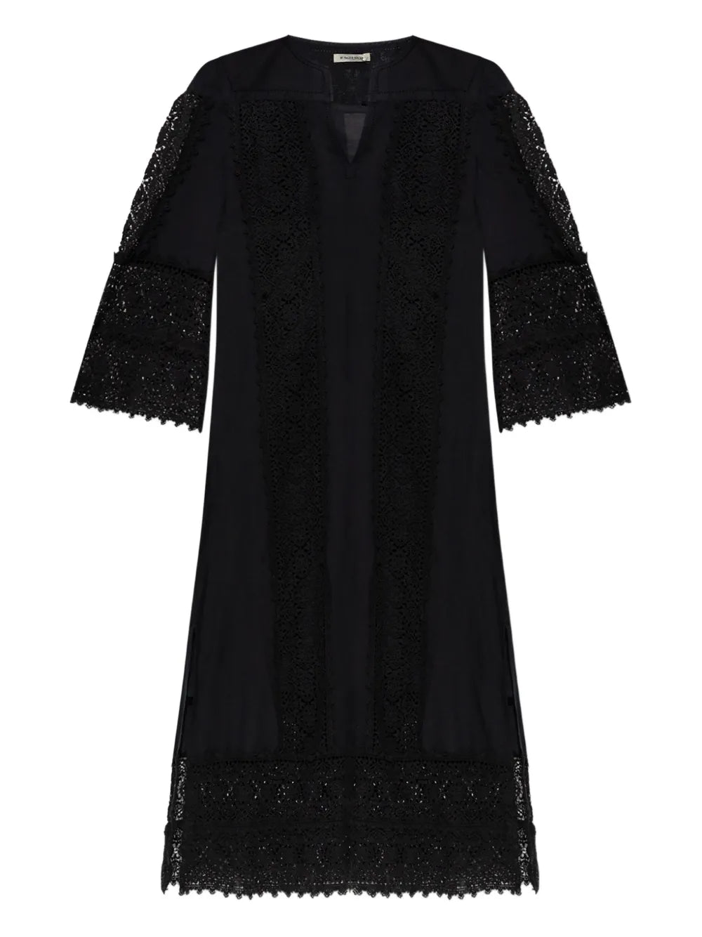 Lace-Panel Midi Dress