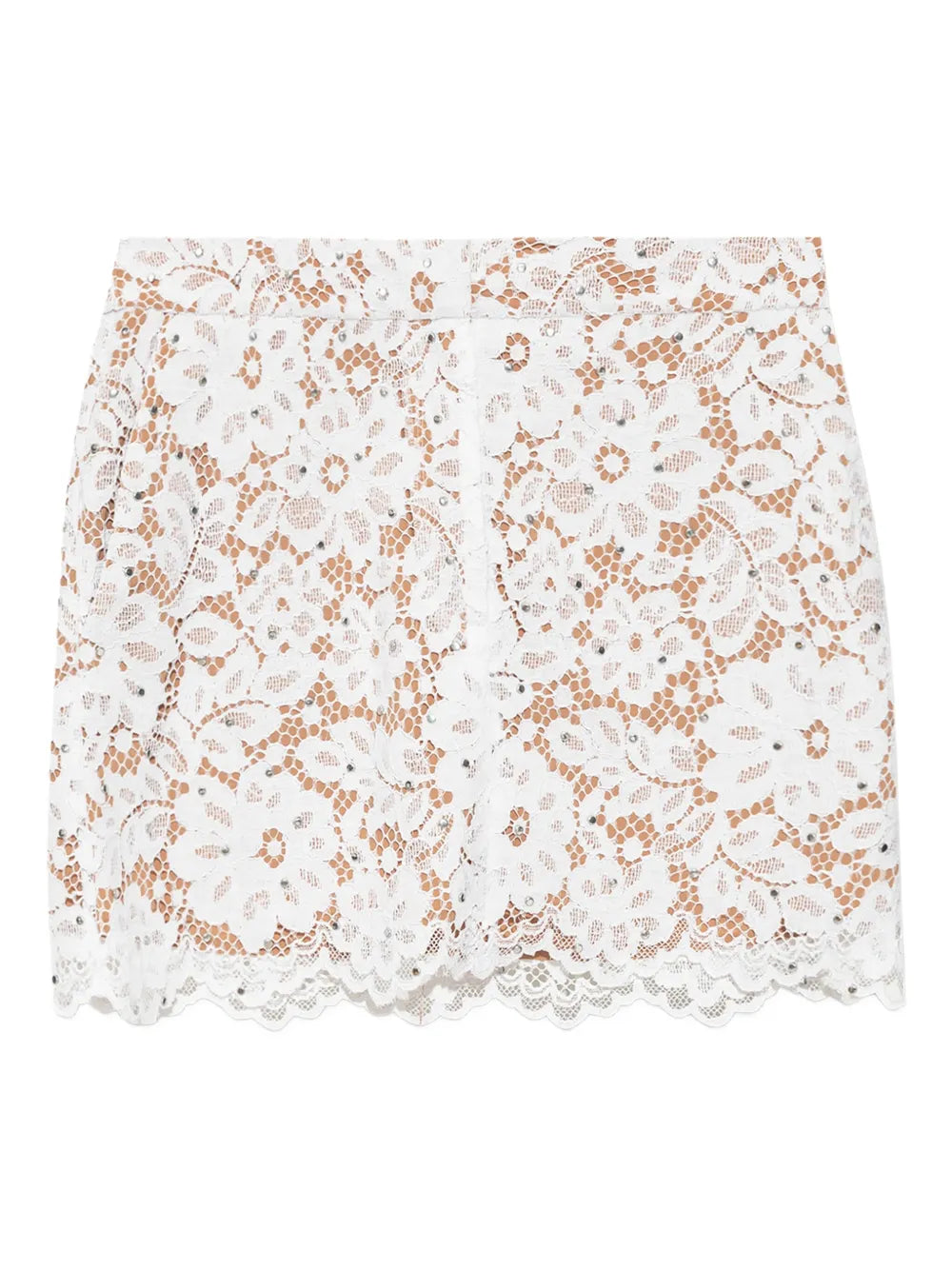 Corded-Lace Mini Skirt