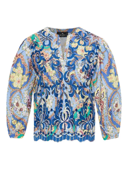 Paisley-Print Blouse