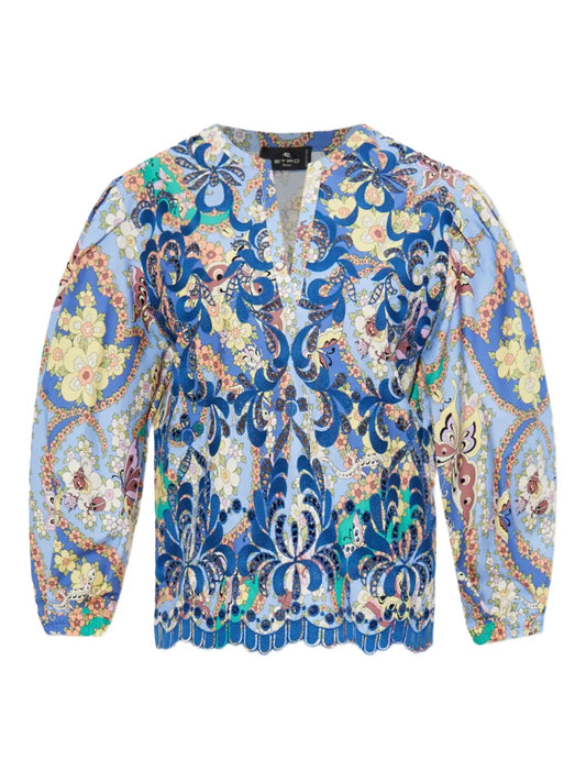 Paisley-Print Blouse