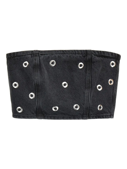 Studded Denim Top