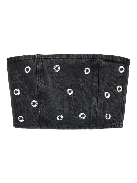 Studded Denim Top