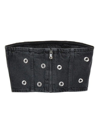 Studded Denim Top