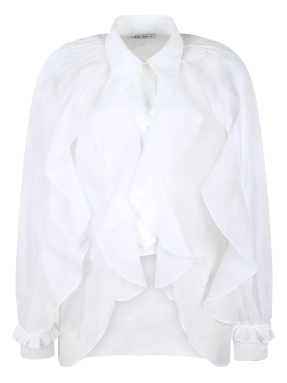 Ruffled-Sleeve Blouse