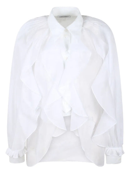 Ruffled-Sleeve Blouse