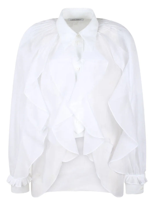 Ruffled-Sleeve Blouse