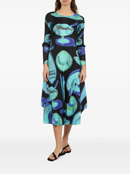 Abstract-Print Midi Dress
