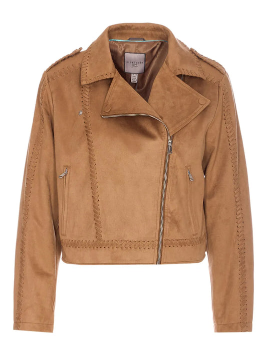 Stitched-Detail Biker Jacket