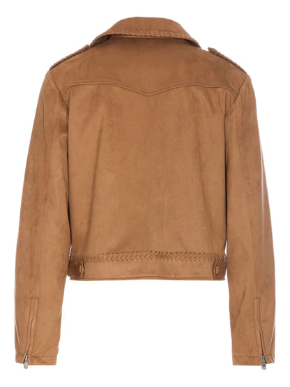 Stitched-Detail Biker Jacket