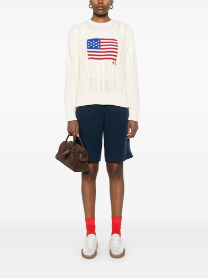 Aran-Knit Flag Sweater