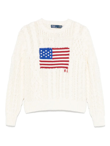 Aran-Knit Flag Sweater