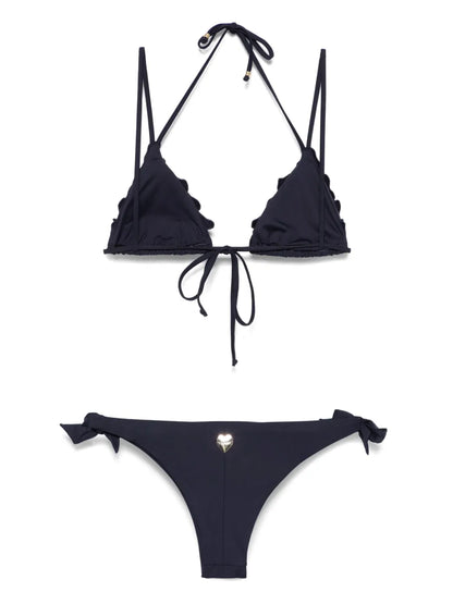 Floral-Appliqué Bikini Set
