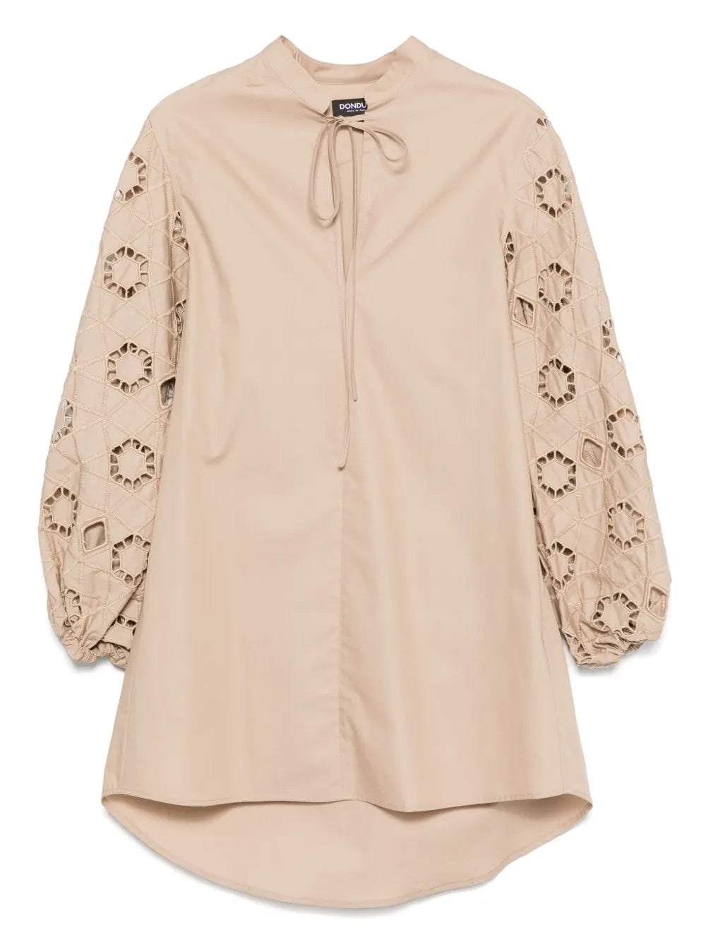 Embroidered-Motif Shirt Dress