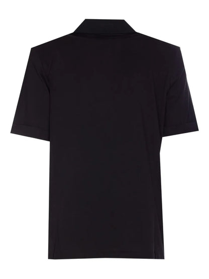 Embellished-Collar Polo Top