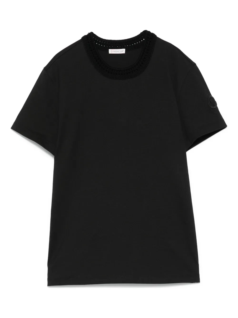 Crochet-Accent Cotton T-Shirt