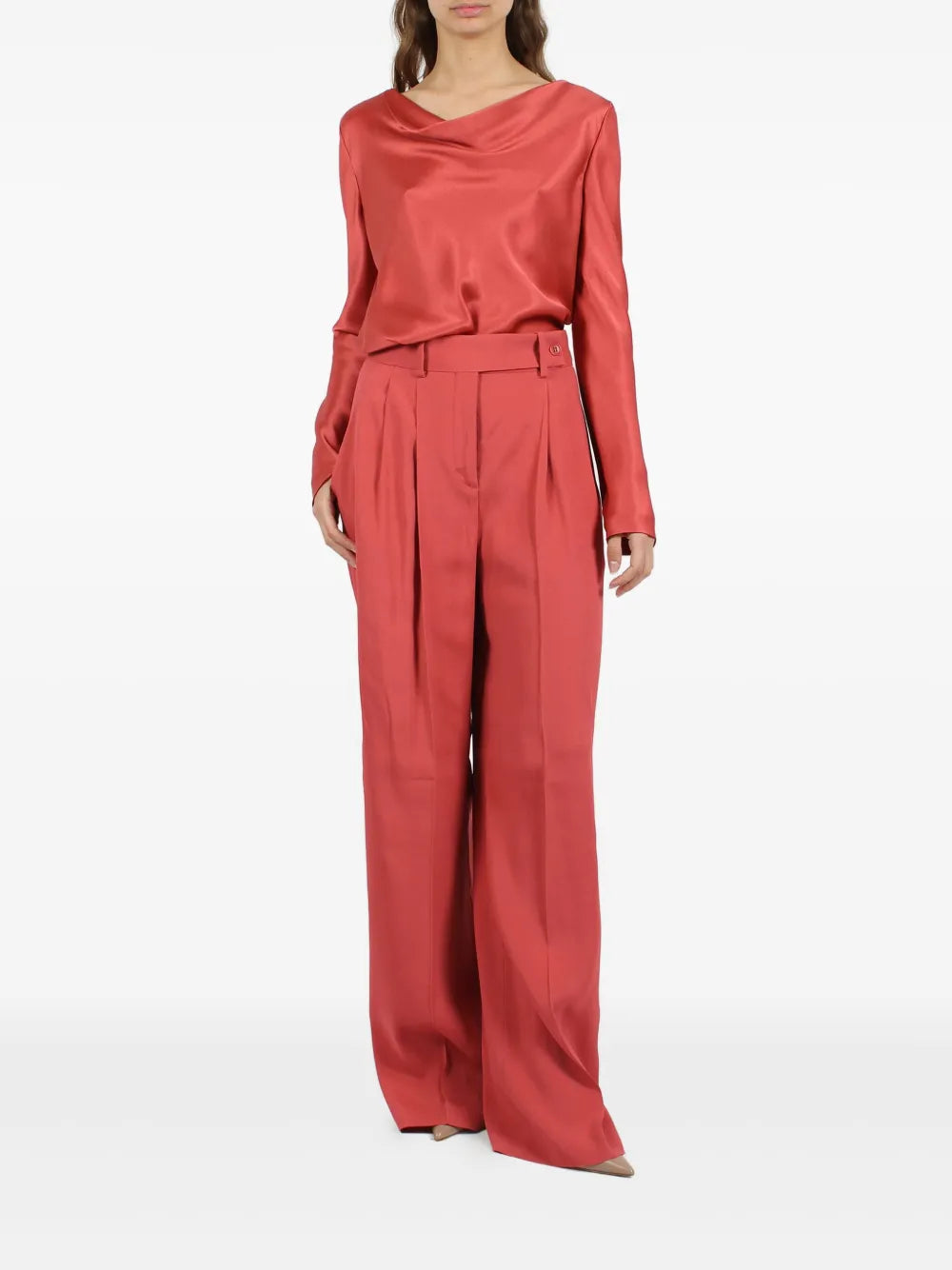 Pleated Wide-Leg Trousers