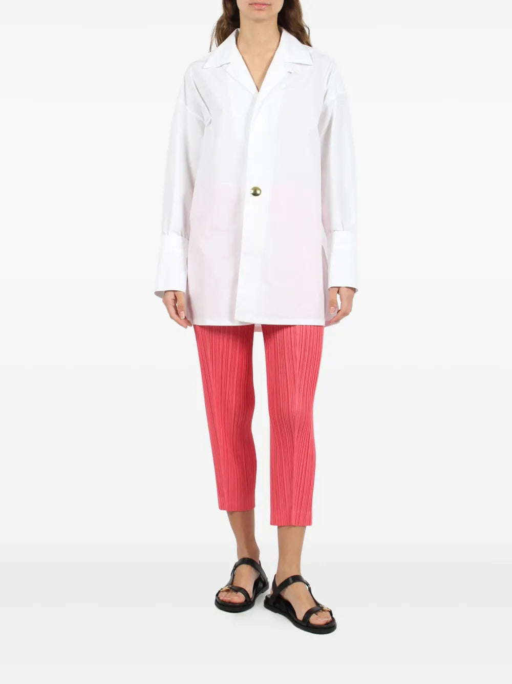 Pleated Cropped Trousers