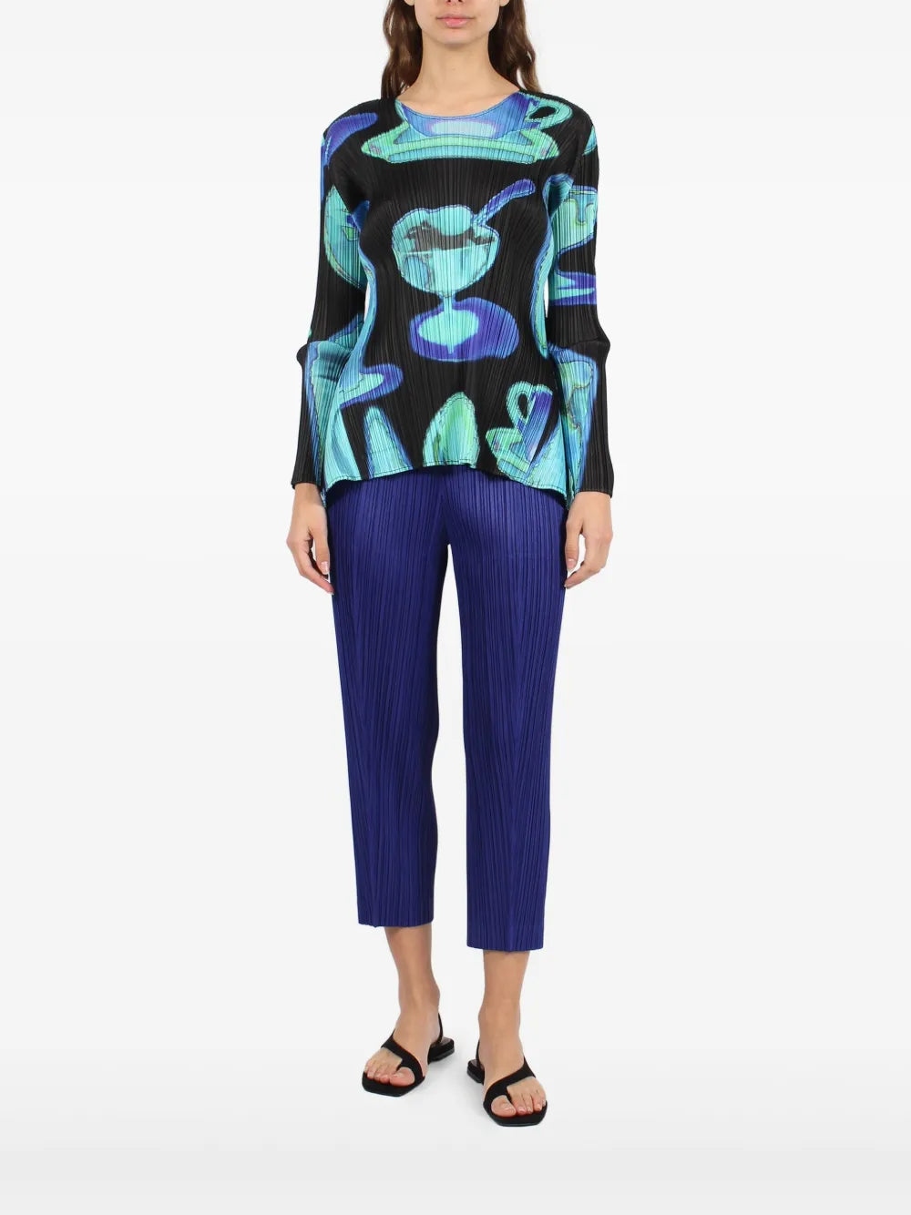 Pleated Cropped Trousers