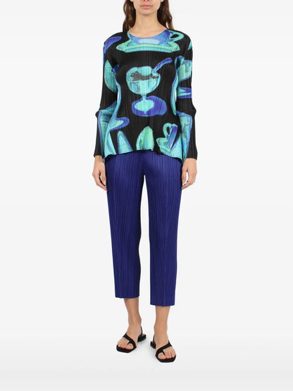 Pleated Cropped Trousers