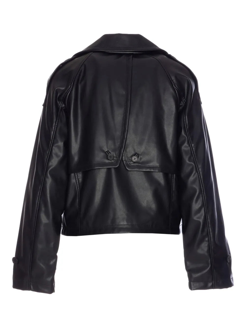 Double-Breasted Faux-Leather Jacket