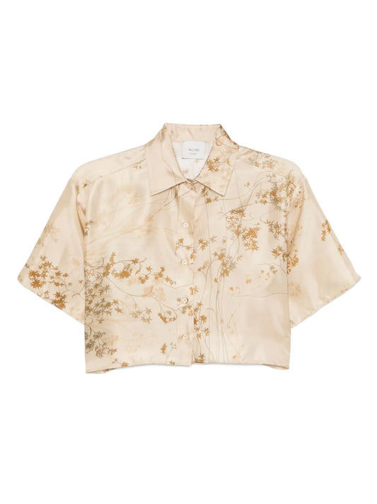 Cropped Silk Shirt