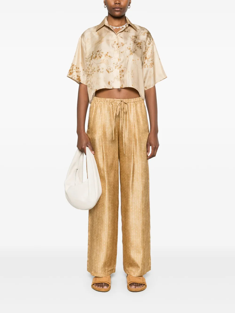 Cropped Silk Shirt