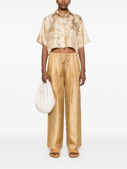 Cropped Silk Shirt