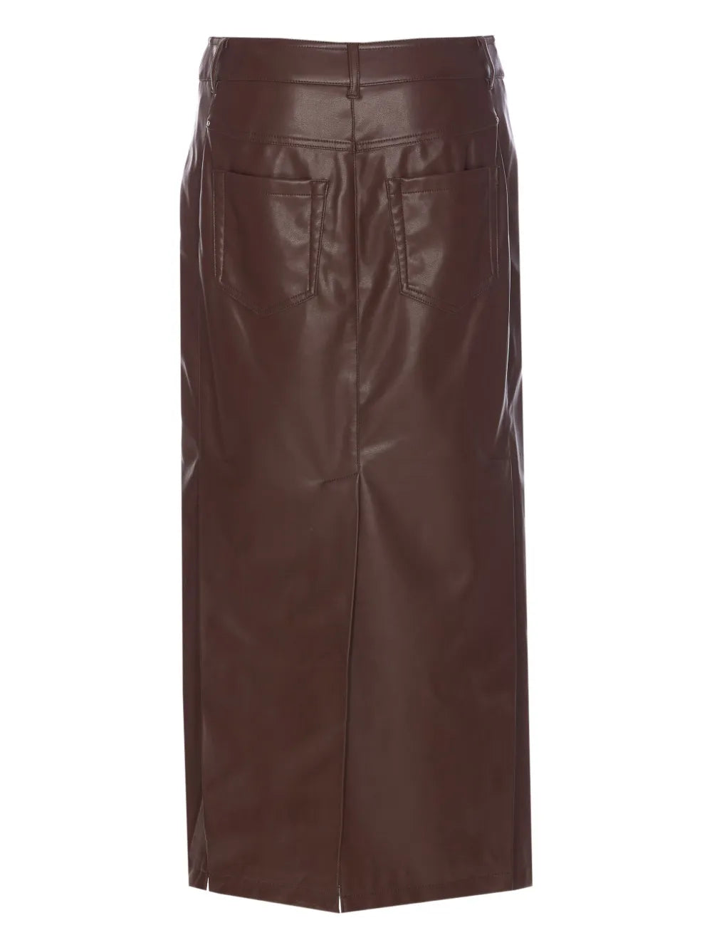Faux-Leather Midi Skirt
